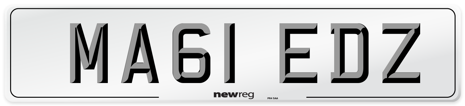MA61 EDZ Number Plate from New Reg
